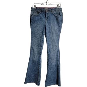 So Wear It Declare It Blue Flare Raw Hem Jeans Juniors Size 11